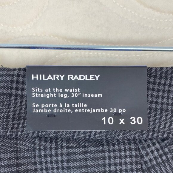 NEW Hilary Radley Gray Plaid Dress Pants Straight Leg Trousers - Picture 5 of 13